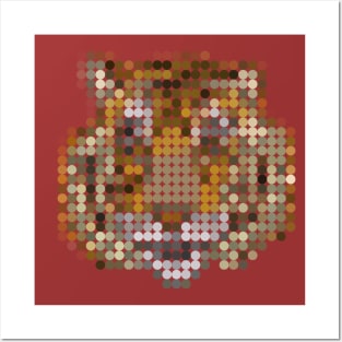 Tiger Face Dots Posters and Art